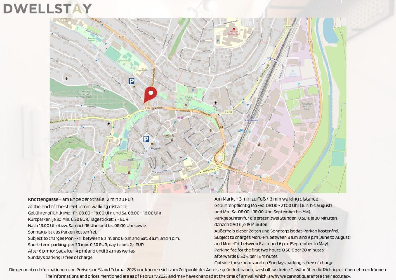 Dwellstay - Modernes Apartment I 55Qm I 2 Zimmer I Kueche I Bad I Terrasse I Tv I Wlan Bad Hersfeld Kültér fotó