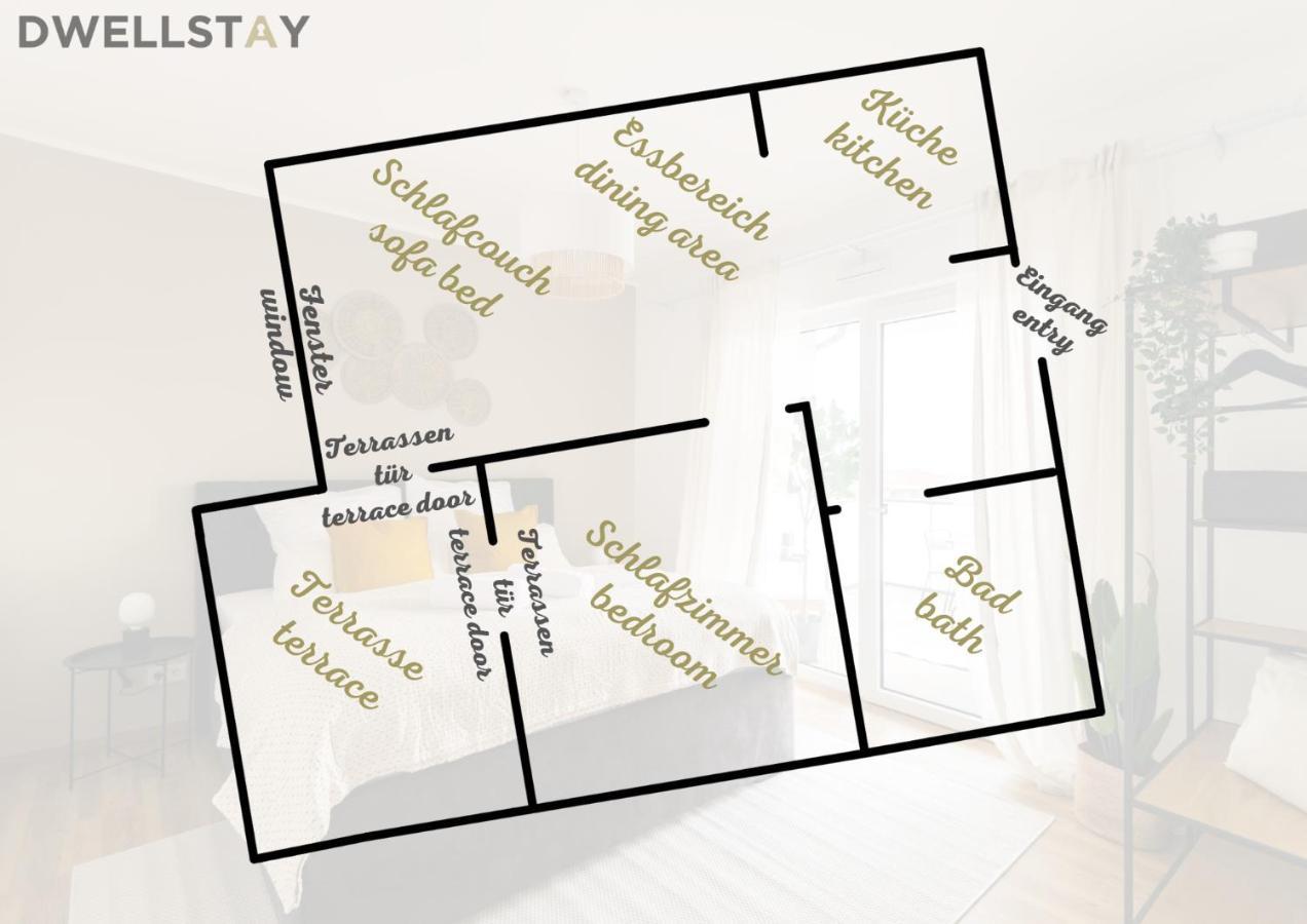 Dwellstay - Modernes Apartment I 55Qm I 2 Zimmer I Kueche I Bad I Terrasse I Tv I Wlan Bad Hersfeld Kültér fotó